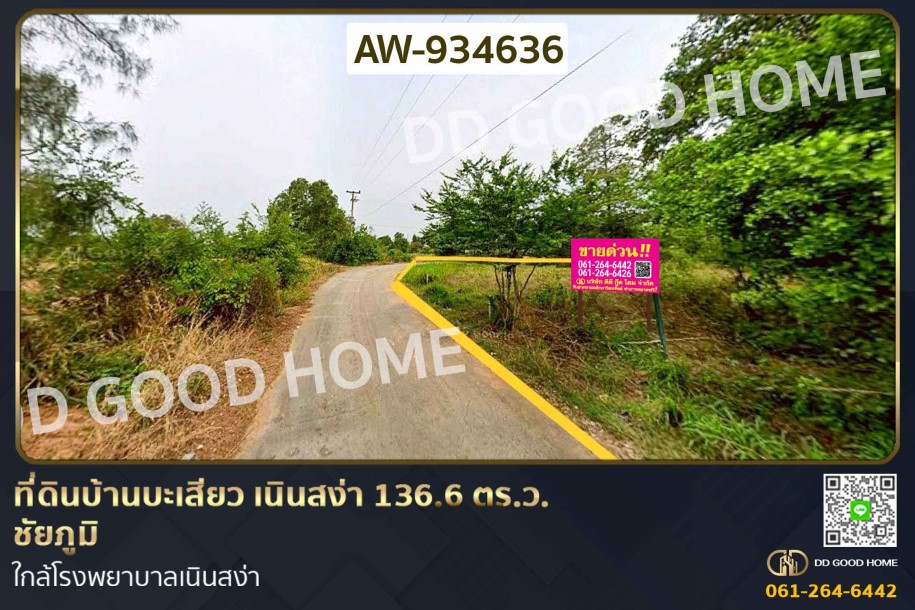 ที่ดินบ้านบะเสียว เนินสง่า 136.6 ตร.ว. ชัยภูมิ ใกล้โรงพยาบาลเนินสง่า-1