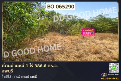 ที่ดินบ้านหมี่ 1 ไร่ 386.6 ตร.ว. ลพบุรี ใกล้ที่ว่าการอำเภอบ้านหมี่