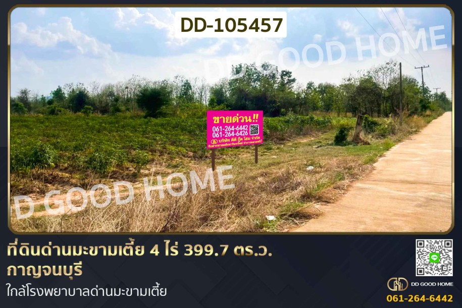ที่ดินด่านมะขามเตี้ย 4 ไร่ 399.7 ตร.ว. กาญจนบุรี ใกล้โรงพยาบาลด่านมะขามเตี้ย-1