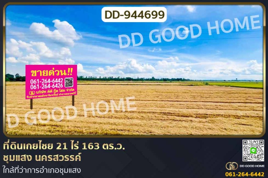 ที่ดินเกยไชย 21 ไร่ 163 ตร.ว. ชุมแสง นครสวรรค์ ใกล้ที่ว่าการอำเภอชุมแสง.-1