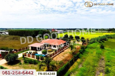 ที่ดินพร้อมบ้านเดี่ยวอ่างแก้ว 2 ไร่ 10 ตร.ว. อ่างทอง ใกล้ ปั๊ม ปตท.โพธิ์ทอง.