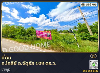 ที่ดิน ถ.โกสีย์ อ.จัตุรัส 109 ตร.ว. ชัยภูมิ