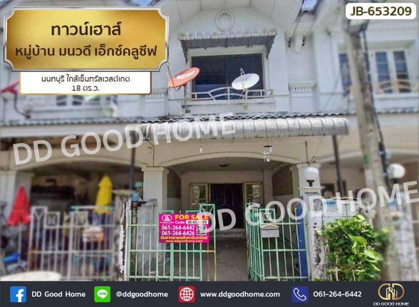 ทาวน์เฮาส์ หมู่บ้าน มนวดี เอ็กซ์คลูซีฟ นนทบุรี ใกล้เซ็นทรัลเวสต์เกต-1