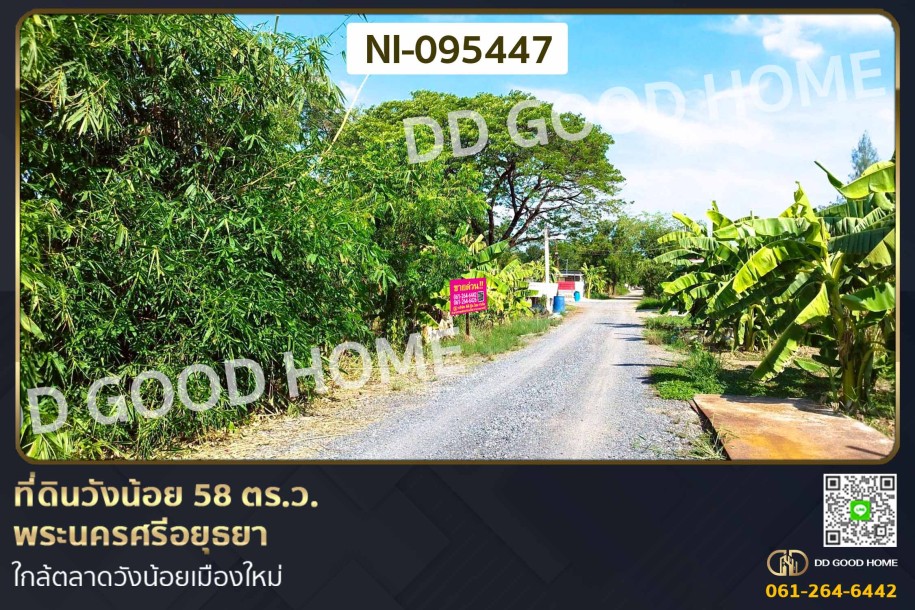 ที่ดินวังน้อย 58 ตร.ว. พระนครศรีอยุธยา ใกล้ตลาดวังน้อยเมืองใหม่-1
