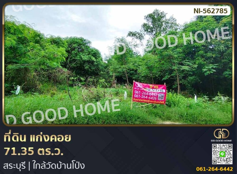ที่ดิน แก่งคอย 71.35 ตร.ว. สระบุรี ใกล้วัดบ้านโป่ง-1