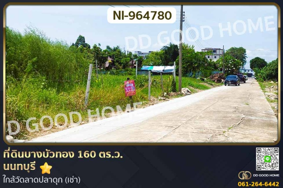 ที่ดินบางบัวทอง 160 ตร.ว. นนทบุรี ใกล้วัดลาดปลาดุก (เช่า)-1