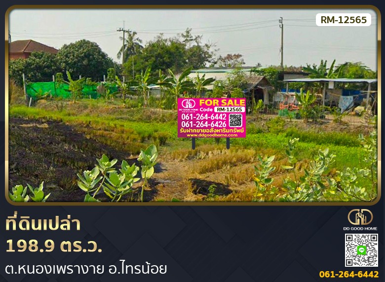 ที่ดินเปล่า 198.9 ตร.ว. ต.หนองเพรางาย อ.ไทรน้อย-1
