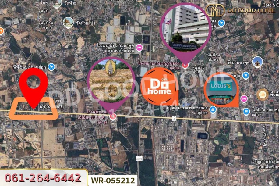 ที่ดินห้วยโป่ง 1 ไร่ 35 ตร.ว. เมืองระยอง ใกล้วิทยาลัยเทคนิคนิคมอุตสาหกรรมระยอง.-10