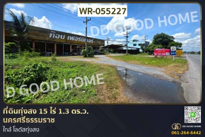 ที่ดินทุ่งสง 15 ไร่ 1.3 ตร.ว. นครศรีธรรมราช ใกล้ โลตัสทุ่งสง