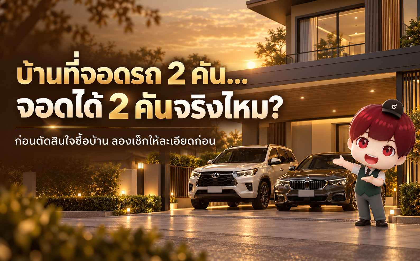 บ้านจอดรถได้ 2 คัน จอดได้ 2 คัดจริงไหม?