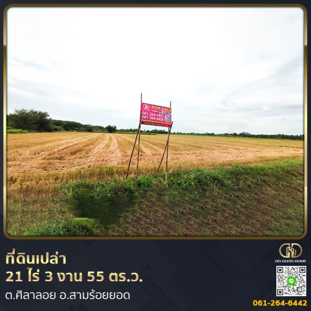 ที่ดินเปล่า 21 ไร่ 3 งาน 55 ตร.ว. ต.ศิลาลอย อ.สามร้อยยอด-1