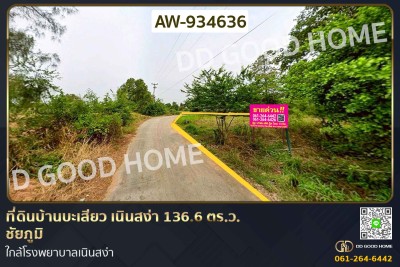 ที่ดินบ้านบะเสียว เนินสง่า 136.6 ตร.ว. ชัยภูมิ ใกล้โรงพยาบาลเนินสง่า-1