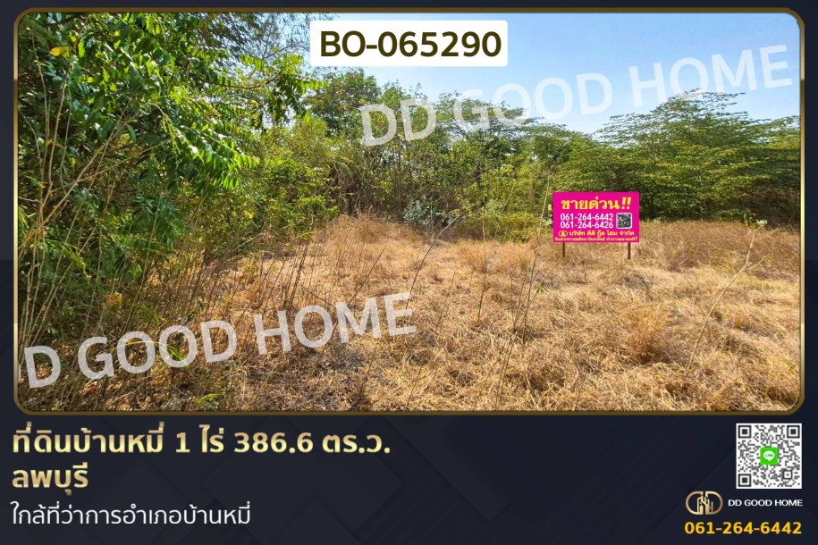 ที่ดินบ้านหมี่ 1 ไร่ 386.6 ตร.ว. ลพบุรี ใกล้ที่ว่าการอำเภอบ้านหมี่-1
