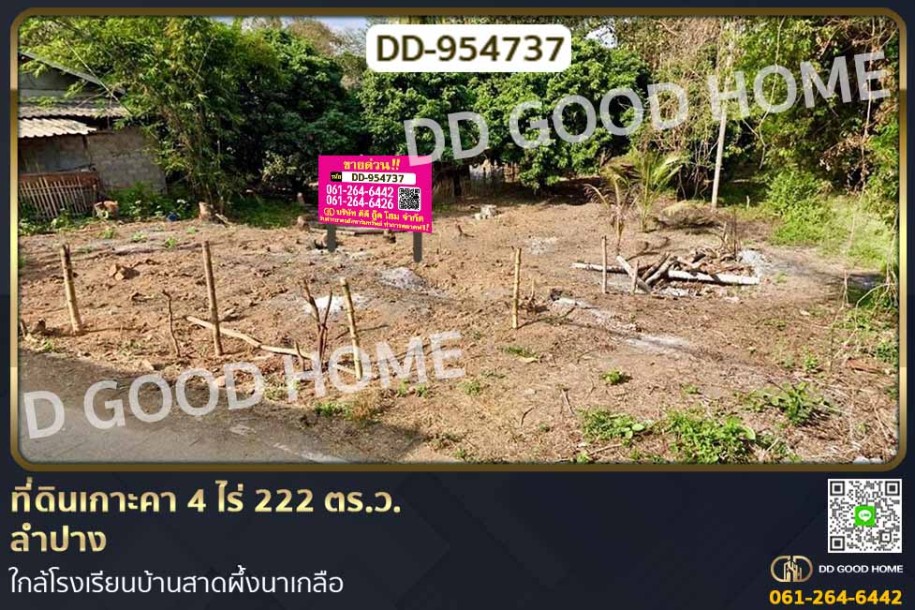 ที่ดินเกาะคา 4 ไร่ 222 ตร.ว. ลำปาง ใกล้โรงเรียนบ้านสาดผึ้งนาเกลือ.-1
