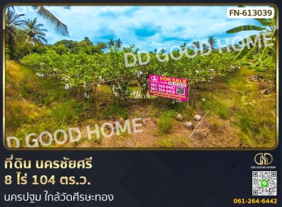 ที่ดิน นครชัยศรี 8 ไร่ 104 ตร.ว. นครปฐม ใกล้วัดศีรษะทอง.