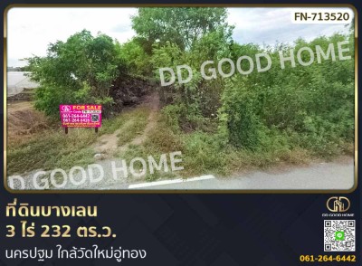 ที่ดินบางเลน 3 ไร่ 232 ตร.ว. นครปฐม ใกล้วัดใหม่อู่ทอง-1