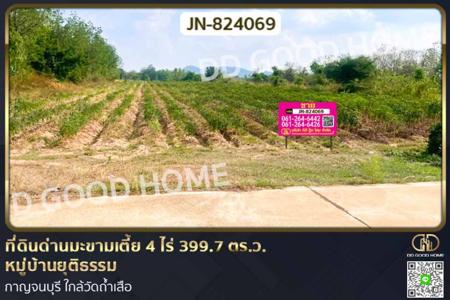 ที่ดินด่านมะขามเตี้ย 4 ไร่ 399.7 ตร.ว. หมู่บ้านยุติธรรม กาญจนบุรี ใกล้วัดถ้ำเสือ.-1