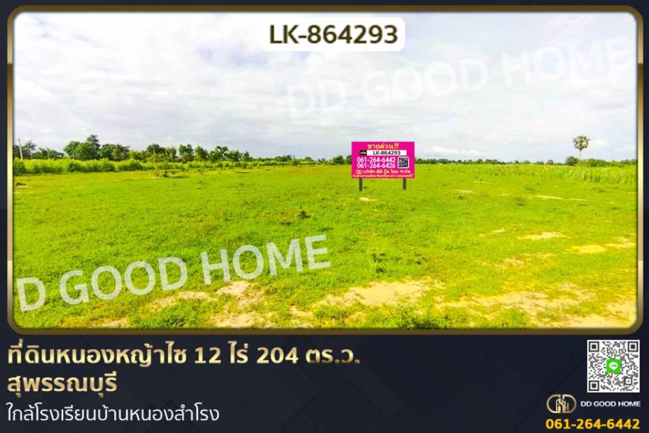 ที่ดินหนองหญ้าไซ 12 ไร่ 204 ตร.ว. สุพรรณบุรี ใกล้โรงเรียนบ้านหนองสำโรง.-1