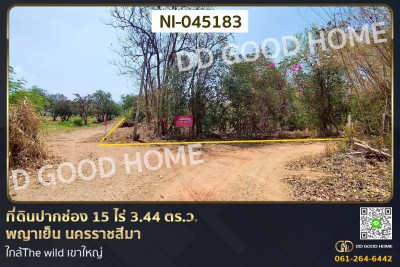 ที่ดินปากช่อง 15 ไร่ 3.44 ตร.ว. พญาเย็น นครราชสีมา ใกล้The wild เขาใหญ่