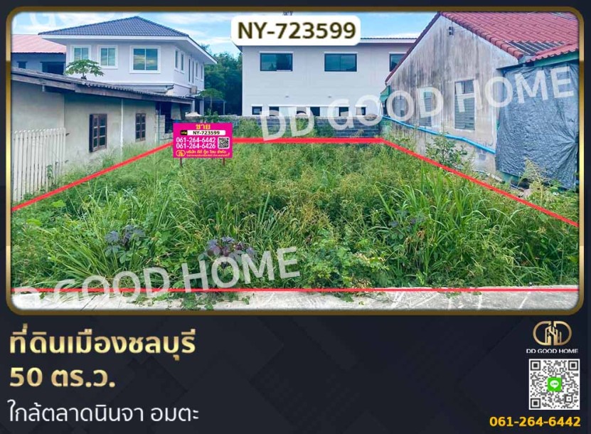 ที่ดินเมืองชลบุรี 50 ตร.ว. ใกล้ตลาดนินจา อมตะ-1