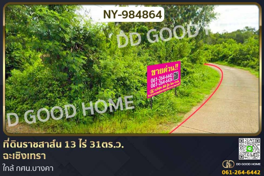 ที่ดินราชสาส์น 13 ไร่ 31ตร.ว. ฉะเชิงเทรา ใกล้ กศน.บางคา-1
