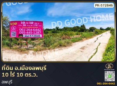 ที่ดิน อ.เมืองลพบุรี 10 ไร่ 10 ตร.ว. ลพบุรี-1