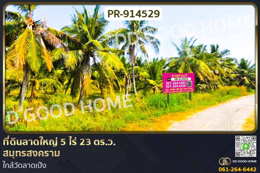 ที่ดินลาดใหญ่ 5 ไร่ 23 ตร.ว. สมุทรสงคราม ใกล้วัดลาดเป้ง-1