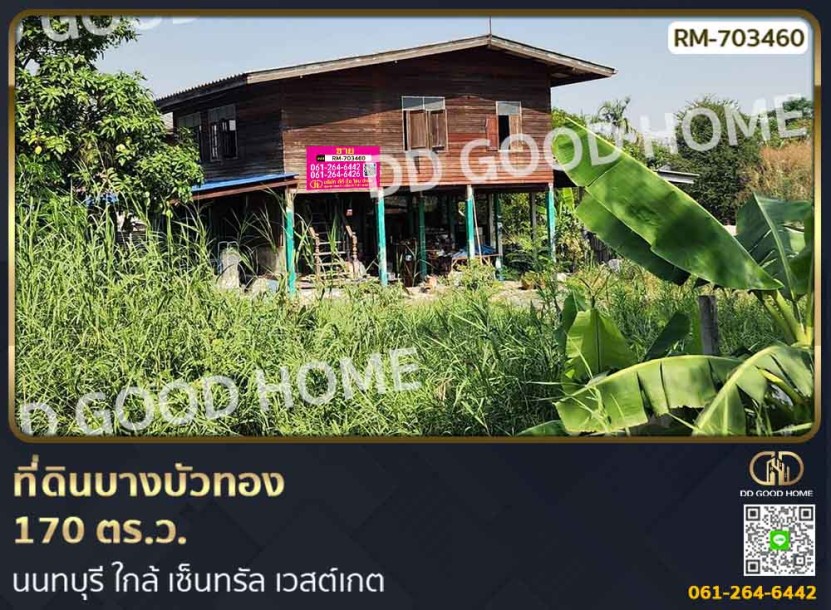 ที่ดินบางบัวทอง 170 ตร.ว. นนทบุรี ใกล้ เซ็นทรัล เวสต์เกต-1