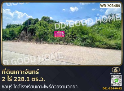 ที่ดินเกาะจันทร์ 2 ไร่ 228.1 ตร.ว. ชลบุรี ใกล้โรงเรียนเกาะโพธิ์ถ้วยงามวิทยา