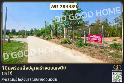 ที่ดินพร้อมสิ่งปลูกสร้างดอนเจดีย์ 15 ไร่ สุพรรณบุรี ใกล้อนุสรณ์สถานดอนเจดีย์-1