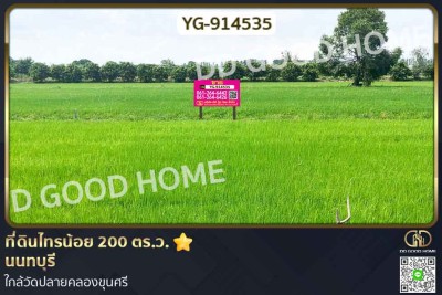ที่ดินไทรน้อย 200 ตร.ว. นนทบุรี ใกล้วัดปลายคลองขุนศรี-1