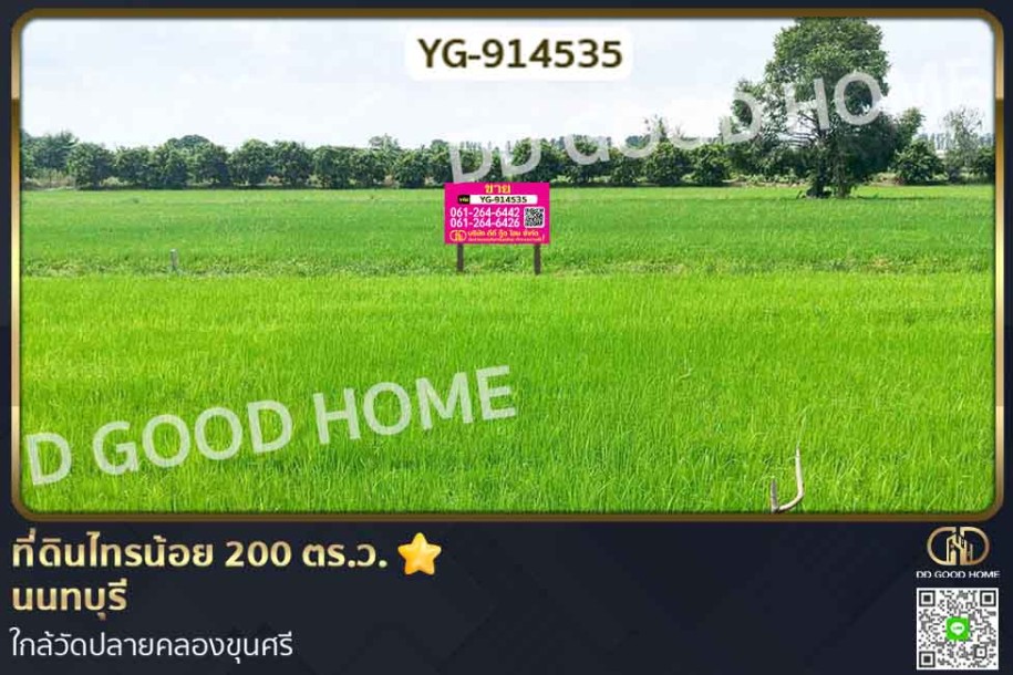 ที่ดินไทรน้อย 200 ตร.ว. นนทบุรี ใกล้วัดปลายคลองขุนศรี-1